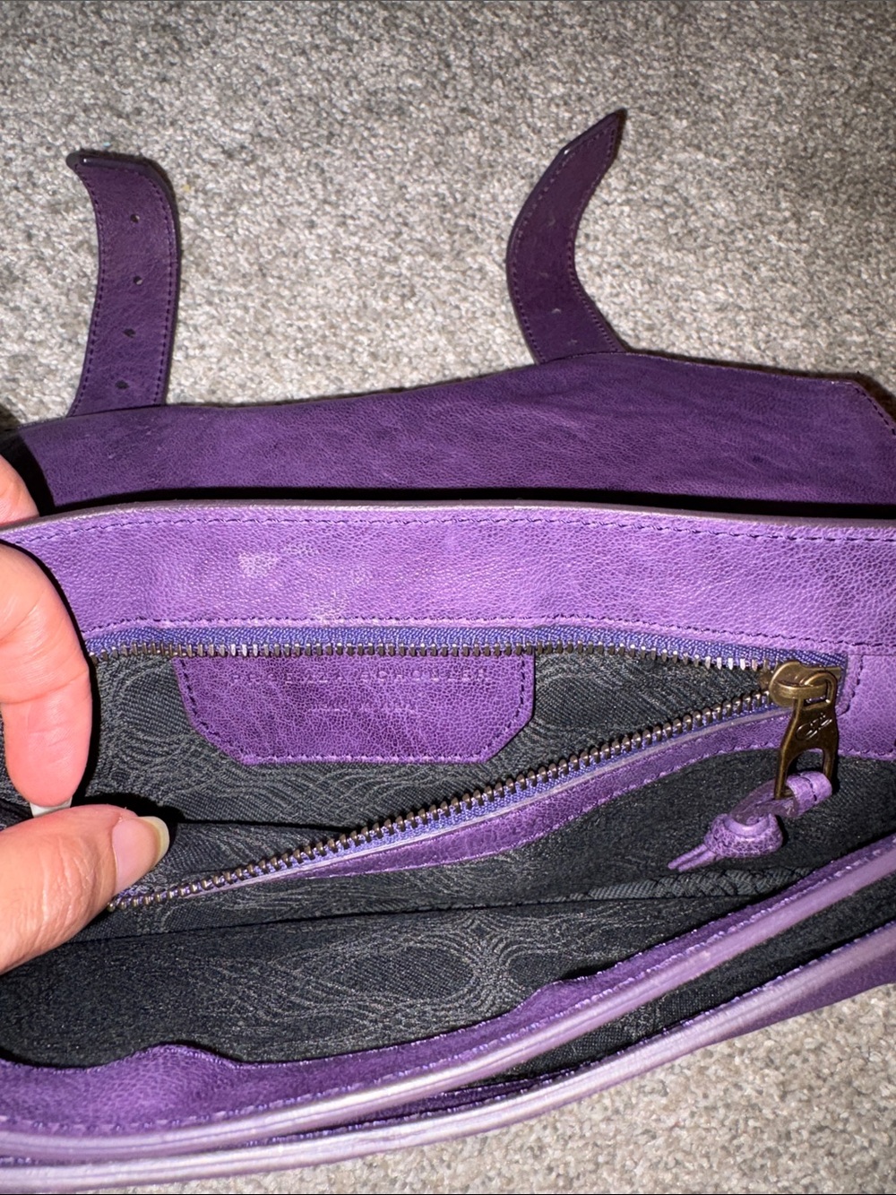 Proenza Schouler Purple Leather Clutch with Gold Hardware - Picture 7 of 14